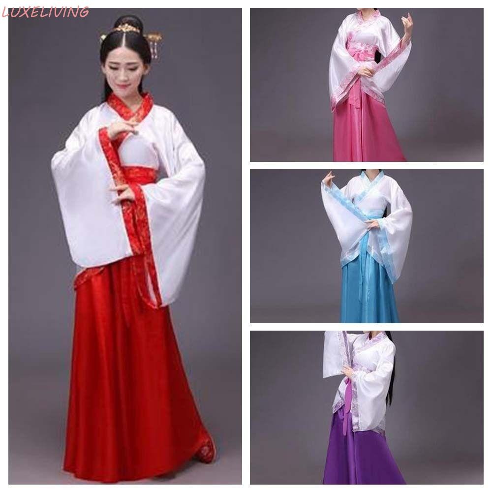 Luxeliving กระโปรง Hanfu จีนผ้า Oriental Fairy Princess ชุดจีนโบราณ, ชุดสไตล์จีนโบราณคอสเพลย์เครื่องแต่งกายเวทีเครื่องแต่งกายจีนกลางแจ้ง