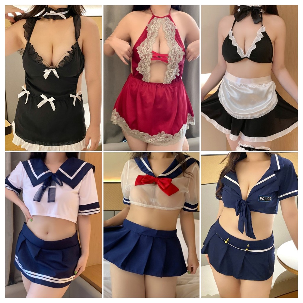 sexy baby✨✨ jk สูท ชุด คอสเพลย์ ชุดแม่บ้านเซ็กซี่ บวกไซส์ sexy ส่งไวจากไทย ชุดนอนไม่ได้นอน