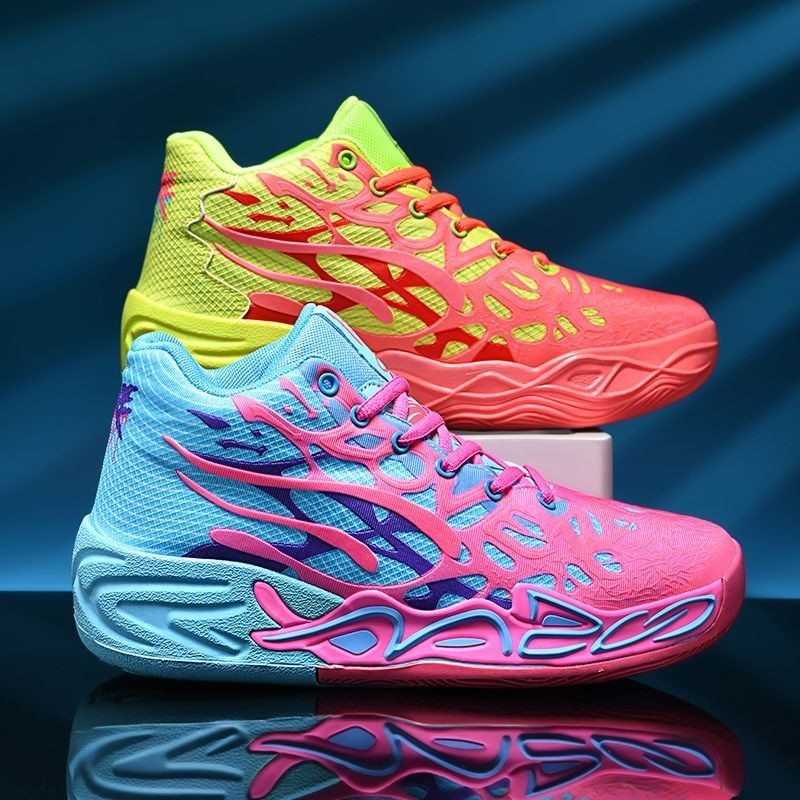 2024 LaMello Bauer MB.04 รองเท้ากีฬา Three-Ball 4th Generation ทนต่อการสึกหรอผู้ชายผู้หญิง High-Top จริง Combat รองเท้าบาสเก็ตบอล