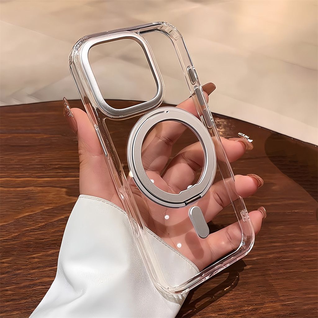 360 หมุนวงเล็บพับเคสโทรศัพท์แม่เหล็กสําหรับ ไอโฟน 16 มือโปร สูงสุด 11 12 13 14 15 มือโปร สูงสุด บวก เคลือบปลอกกันกระแทกปก - รูปที่ 3