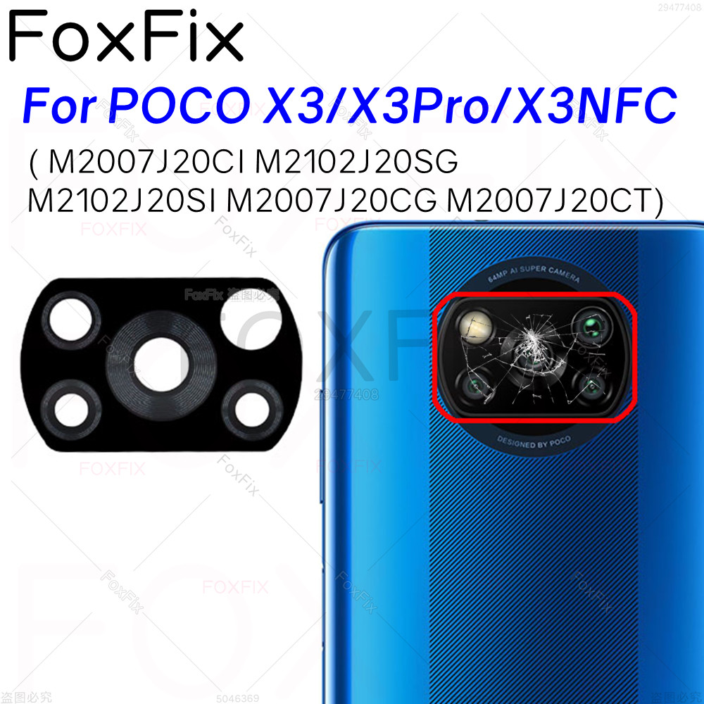 เลนส์กล้องด้านหลังสําหรับ Xiaomi POCO X3 NFC X3 Pro M2007J20CI M2102J20SG M2102J20SI M2007J20CG M2007J20CT