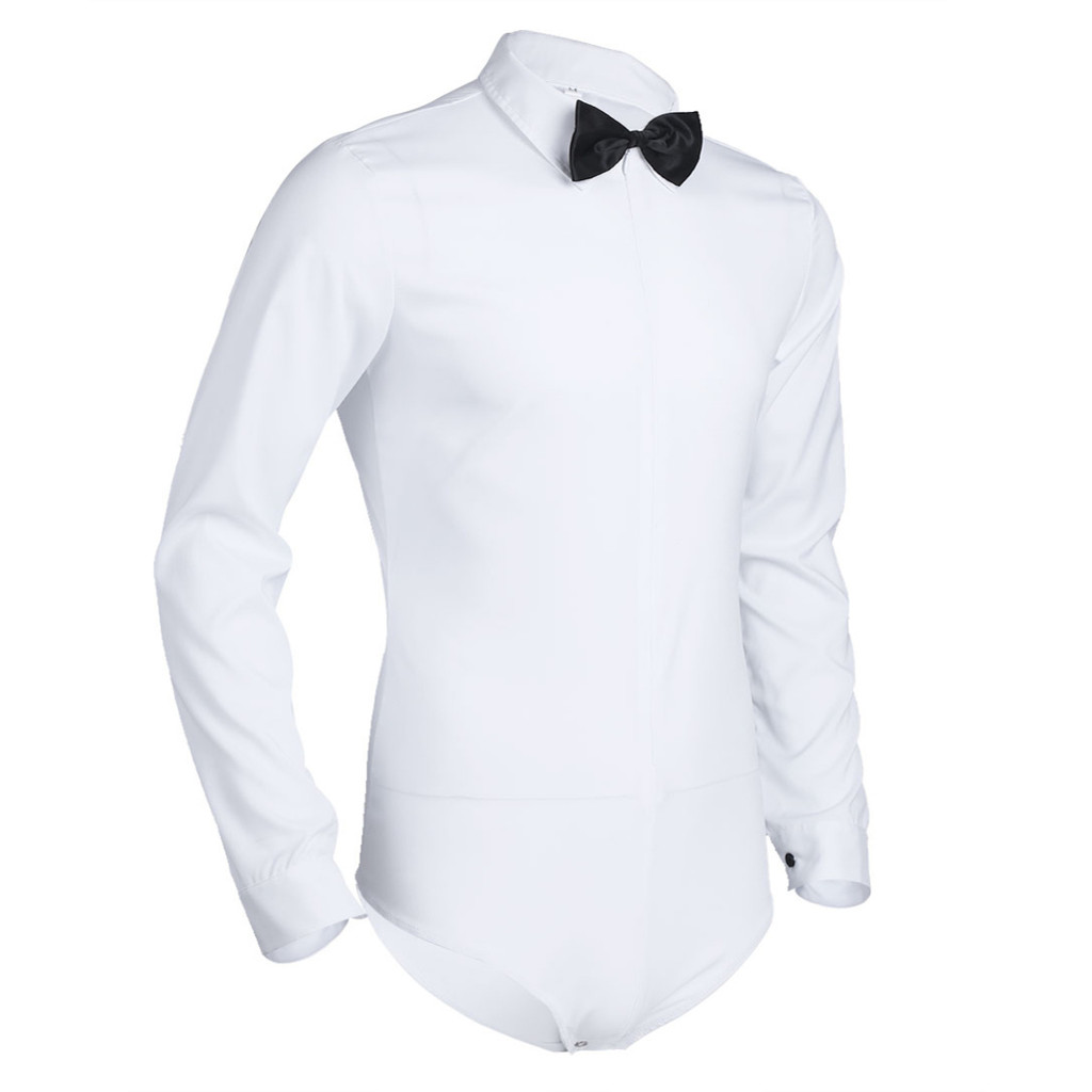 Nikiikoo Mens แขนยาวซิปสีทึบละตินโมเดิร์นเต้นรําเสื้อ Bowtie เสื้อ Romper ชิ้นเดียว ราคา ถูกที่สุด ดีลบีเคเค แกลเลอรีภาพที่ 9