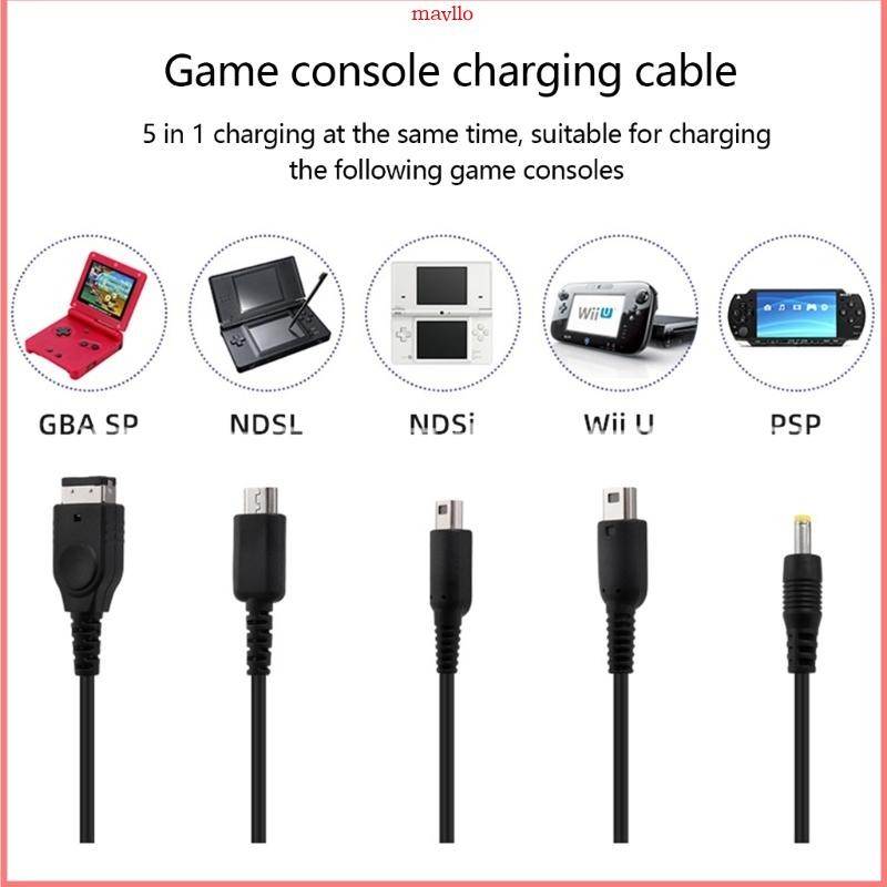 Mavllo สายชาร์จสําหรับ NDSL WiiU ใหม่ 3DS XL 2DS DsiXL สําหรับ NDS Charger Line Cabl