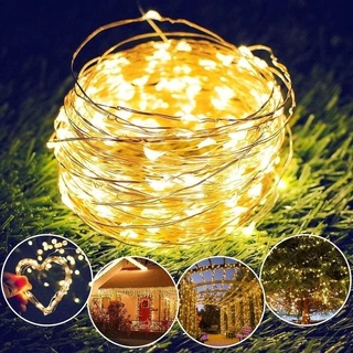 10/30/50 ชิ้น LED กันน้ํา String ไฟ - สีแบตเตอรี่ขับเคลื่อนไฟ Fairy - คริสต์มาสกลางแจ้ง Party บรรยากาศ Decor