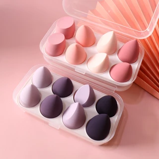 ฟองน้ำแต่งหน้ารูปไข่ 1 กล่อง 8 ชิ้น อุปกรณ์แต่งหน้า Soft Sponge