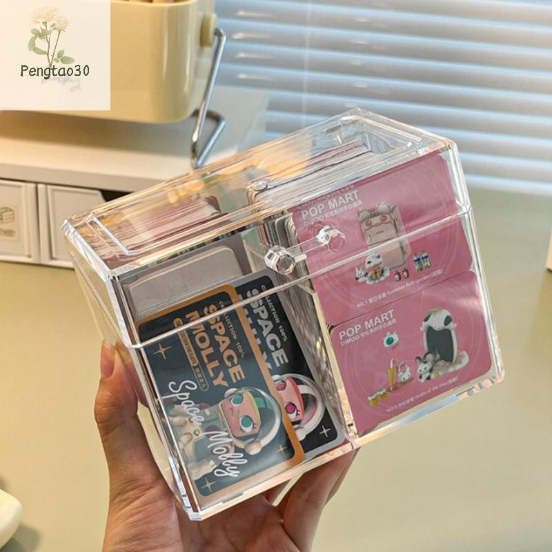 [เอ้า] กล่องเก็บการ์ดอะคริลิคใสถือ 400 โปสการ์ด 12x10.5 ซม. กล่องใส่การ์ดแสดงผล 2 ช่องสําหรับโปสการ์ด/ภาพถ่าย [ไทย]
