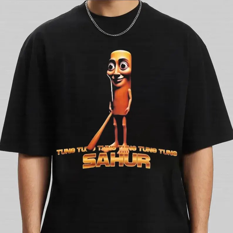 พร้อมส่ง👕 Tung Tung Tung Sahur T-SHIRT เสื้อยืดที่น่าสนใจ S-5XL