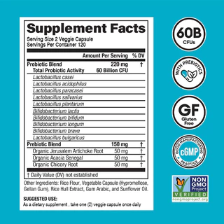Probiotic Blend Capsules - 30/60/120 Capsules - Supports overall digestive health, supports immune health - Non-GMO