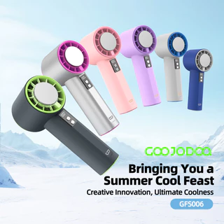 GOOJODOQ GFS006 พัดลมพกพา แรงลมที่เพิ่มขึ้น 100 ระดับ การควบคุมความเร็ว แผ่นเย็นบีบอัดเย็น