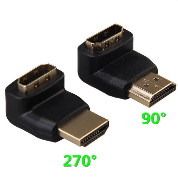 HDMI Male to HDMI Female Elbow Right Angle 90 องศา L-Shaped Adapter Cable Version 1.4 Male to Female Adapter