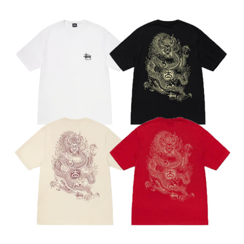 เสื้อยืดแขนสั้นผ้าฝ้ายลาย Dragon King สำหรับทั้งผู้ชายและผู้หญิง ใส่สบายในหน้าร้อน – โปรปัง