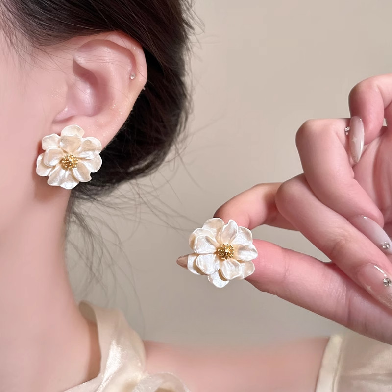 แฟชั่น S925 ดอกไม้ชุบเงิน PIercing ต่างหูหู Studs เครื่องประดับอุปกรณ์เสริม