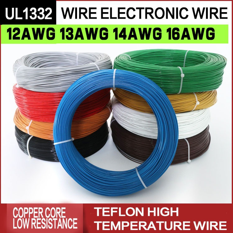 Ul1332-12awg/13awg/14awg/16awg Teflon ลวดทนอุณหภูมิสูงฟลูออรีนพลาสติกฉนวนลวดความต้านทานต่ําลวดอิเล็ก