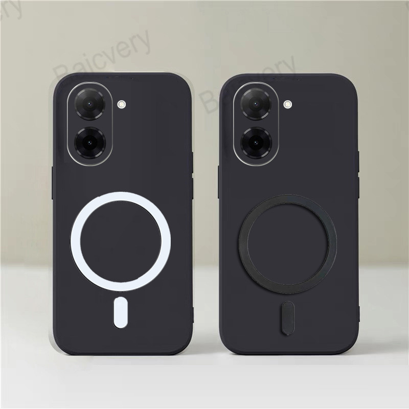 สําหรับ Xiaomi POCO C71 Redmi A5 4G ซิลิโคนนุ่มปกหลังพร้อมสติกเกอร์ชาร์จไร้สายแม่เหล็ก
