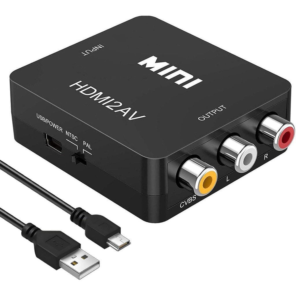 อะแดปเตอร์ HDMI เป็น AV HDMI เป็น RCA Video Audio Converter รองรับ NTSC PC แล็ปท็อป PS4 TV PC