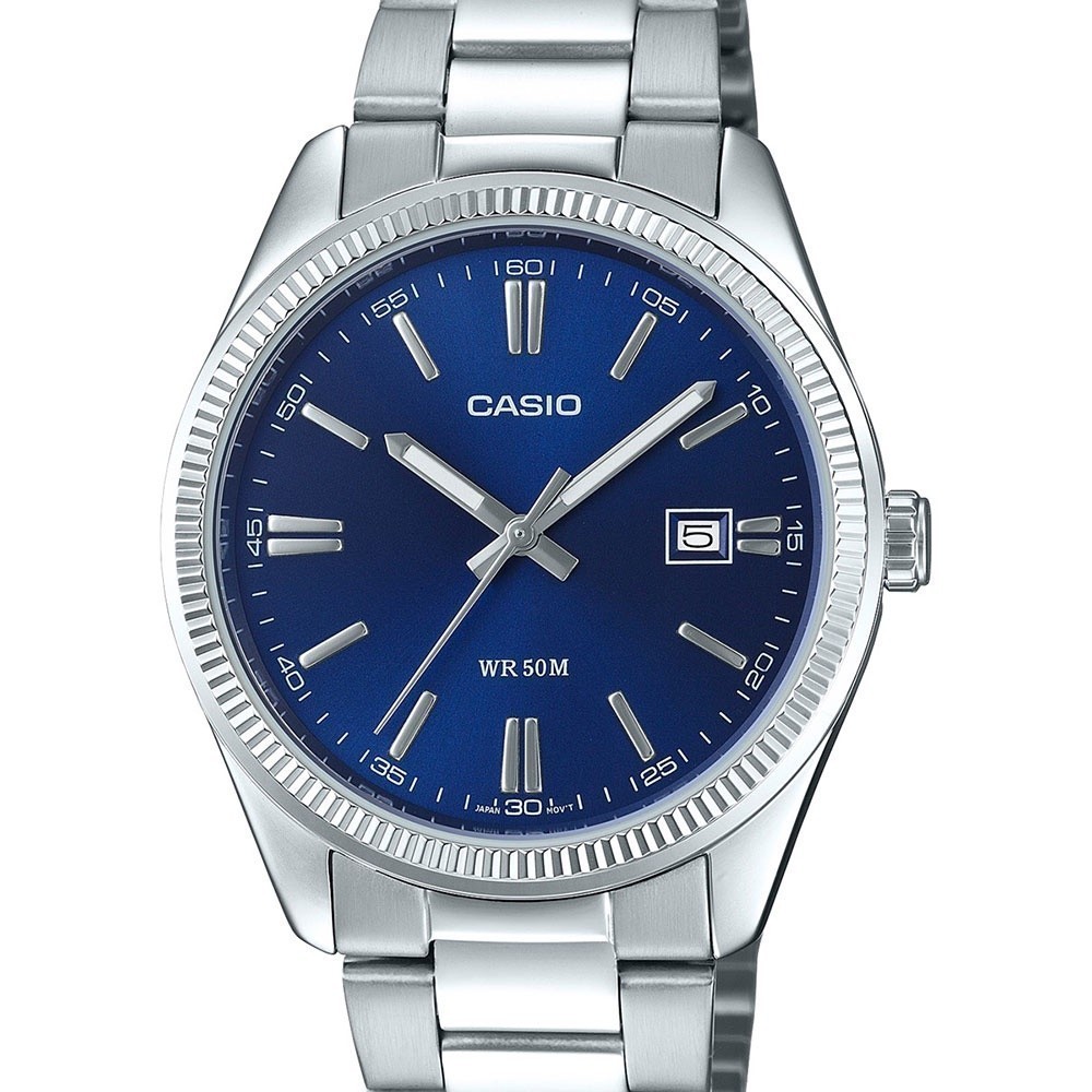 CASIO นาฬิกาข้อมือ CASIO รุ่น MTP-1302PD-2AVEF วัสดุสเตนเลสสตีล สีน้ำเงิน