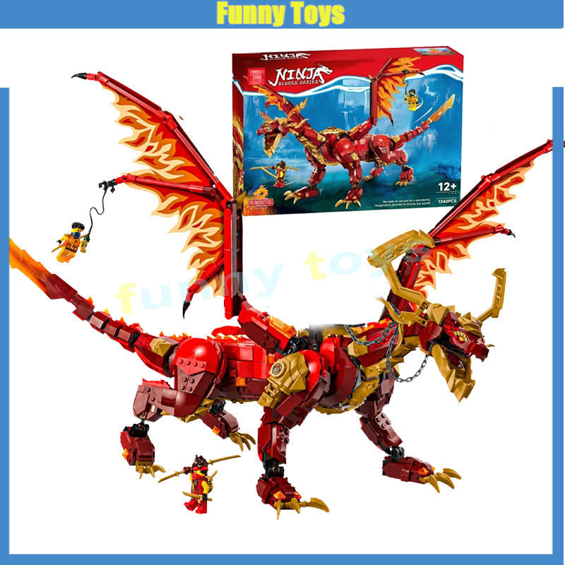 MOC-71822 แหล่ง Dragon of Motion Building Blocks Ninja Dragon Slayer ของเล่นสําหรับชาย
