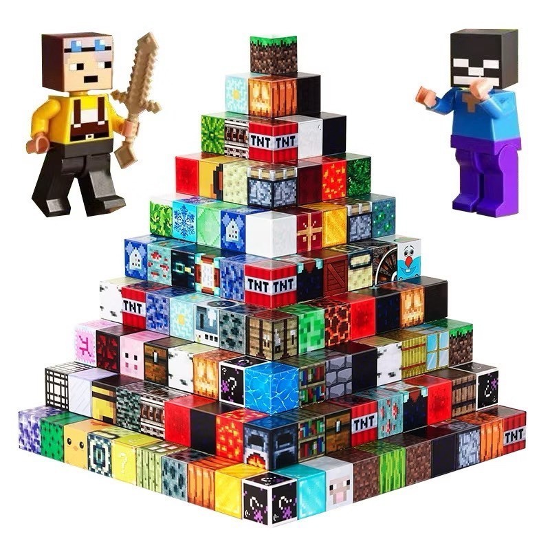จิ๊กซอว์บล็อกแม่เหล็ก ตัวต่อ มายคราฟ DIY ชุด10ชิ้น แม่เหล็กสแควร์ บล็อกตัวต่อ แบบแม่เหล็ก ของเล่นมายคราฟ พร้อมส่งในไทย