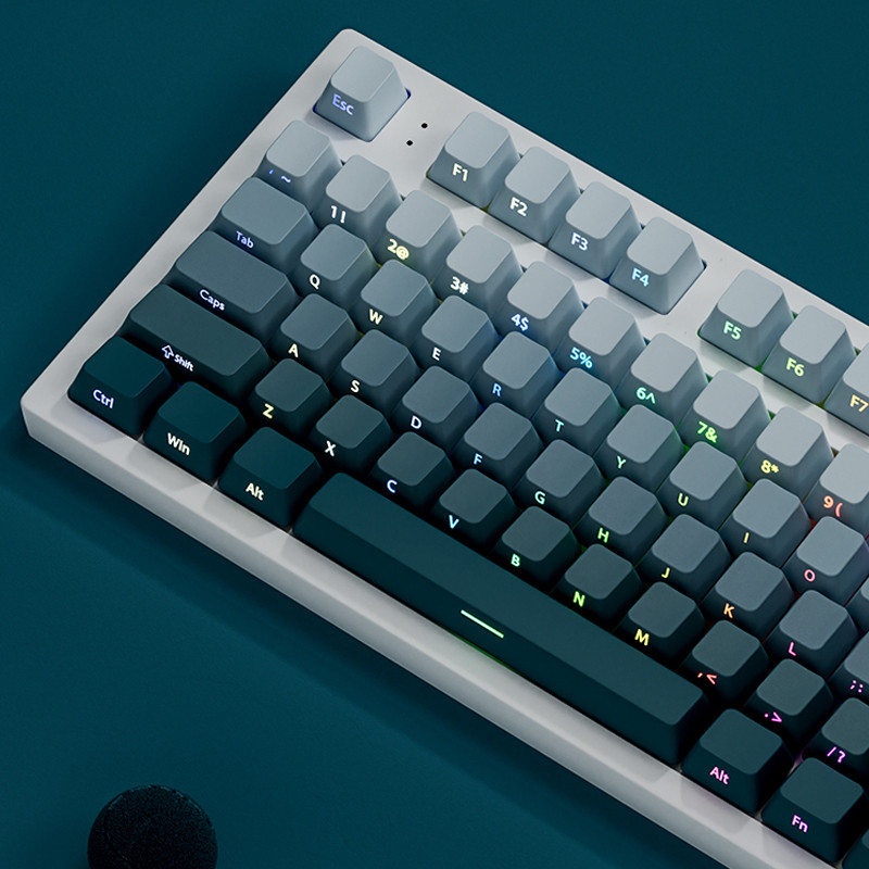 135 คีย์ Green Hill PBT Double Shot Keycaps OEM Profile Side-lit Shine Through Keycaps สําหรับ MX Switches คีย์บอร์ด