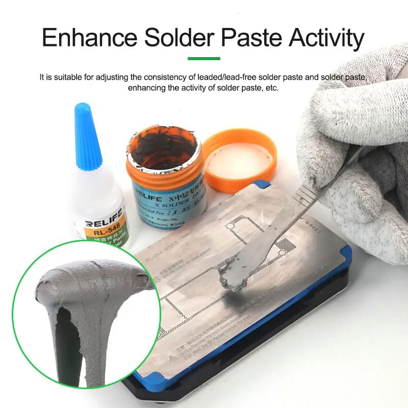 ทินเนอร์สำหรับปรับความหนืดของตะกั่วบัดกรี RELIFE RL-548 10Ml Solder Paste Thinner