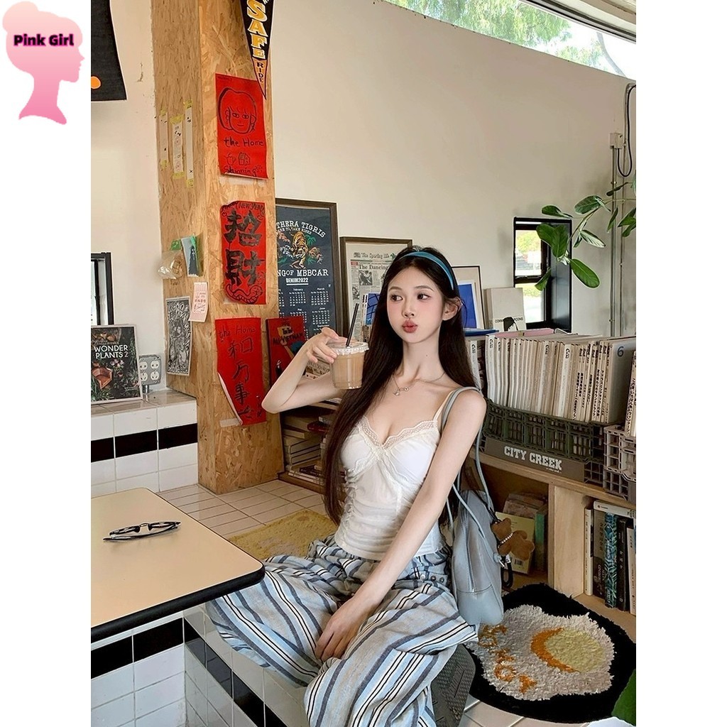 💋Pink girl💋​พร้อมส่ง เสื้อสายเดี่ยว มีฟองน้ำ สีน่ารักใส่ง่ายเซ็กซี่เบาๆ ' FY8704 - รูปที่ 4