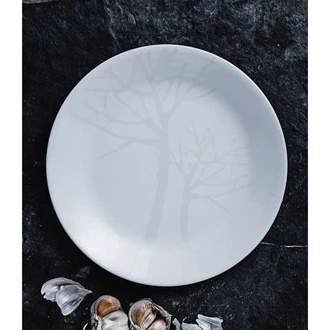 Corelle Gold Frost 108-FT-LP จานแก้วอเมริกัน 21.6ซม. (สายแสตมป์ทองพรีเมี่ยม)