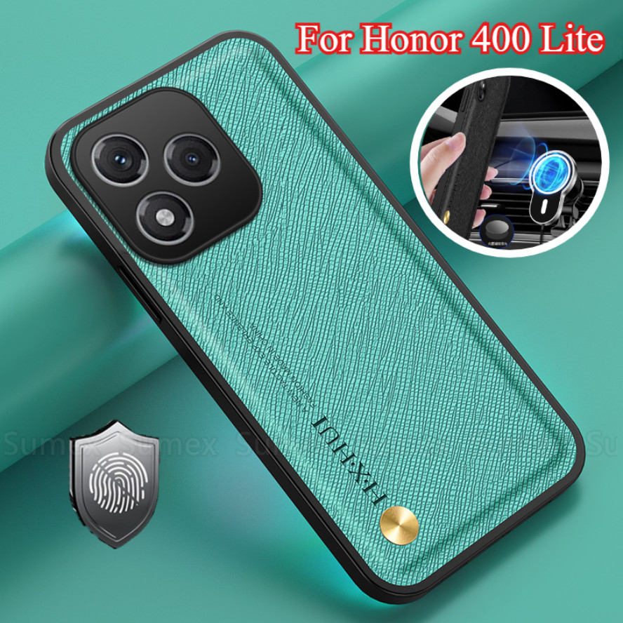 กันกระแทกหนังกลับสําหรับ Honor 400 Lite 5G กล้องป้องกันกรณีรถผู้ถือแม่เหล็กโทรศัพท์ปกหลัง Honor400 P