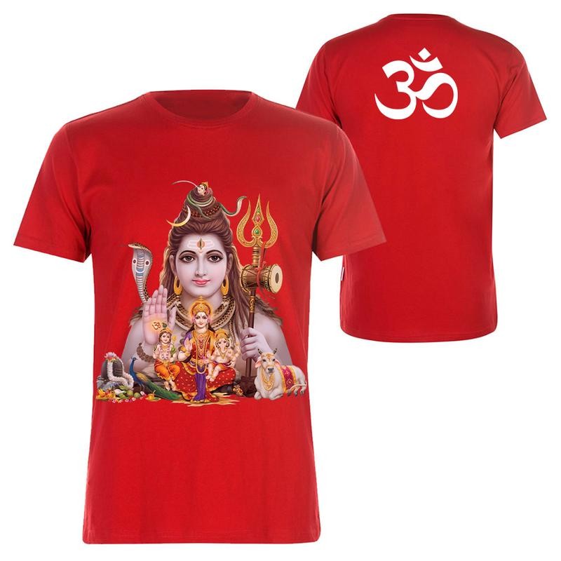 (พร้อมส่ง) เสื้อยืดไทย เสื้อยืดผู้ชายและผู้หญิง ลาย Hindu Nile God Shiva 3D Print Shiva Clothing
