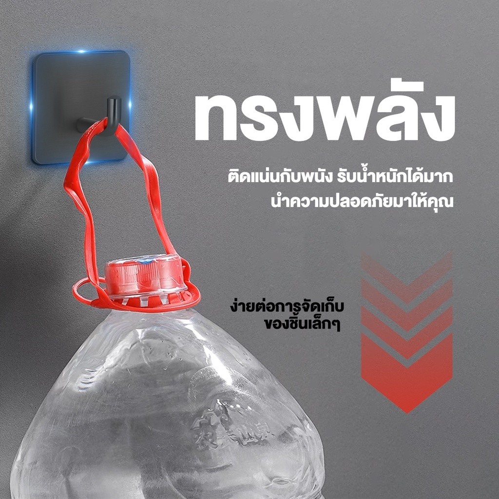 ตะขอแปะผนัง,ตะขอติดผนังกาวสแตนเลสอเนกประสงค์,ตะขอติดผนังสแตนเลส,ตะขอเก็บของติดผนัง ติดผนัง กาวเหนียว ติดทน - รูปที่ 2
