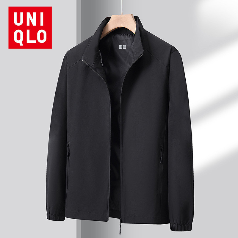 UNIQLO 2025 ใหม่Uniqlo Fall เสื้อแจ็คเก็ตผู้ชาย M-5XL เสื้อแจ็คเก็ตทรงหลวมไซส์ใหญ่เสื้อแจ็คเก็ตกันคราบเข้ม