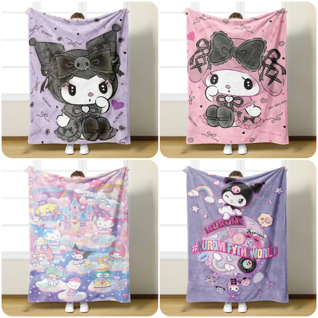 Sanrio Cinnamoroll ผ้าห่ม Arctic Velvet Milk Velvet หนา Kuromi Melody อะนิเมะสําหรับโซฟาเครื่องปรับอากาศ