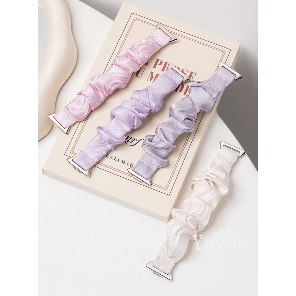 ยืดหยุ่นชีฟอง Scrunchie สําหรับ Huawei นาฬิกา Fit 3 4 /4Pro อุปกรณ์เสริมปรับไนลอนสร้อยข้อมือ Huawei Fit3 Band