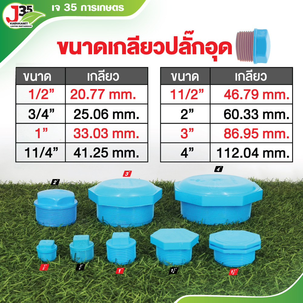 (1ตัว)ปลั๊กอุดเกลียวนอก 2นิ้ว 3นิ้ว 4นิ้ว ปลั๊กอุด PVC ฝาปิดเกลียวนอก ตัวปิดเกลี - รูปที่ 4