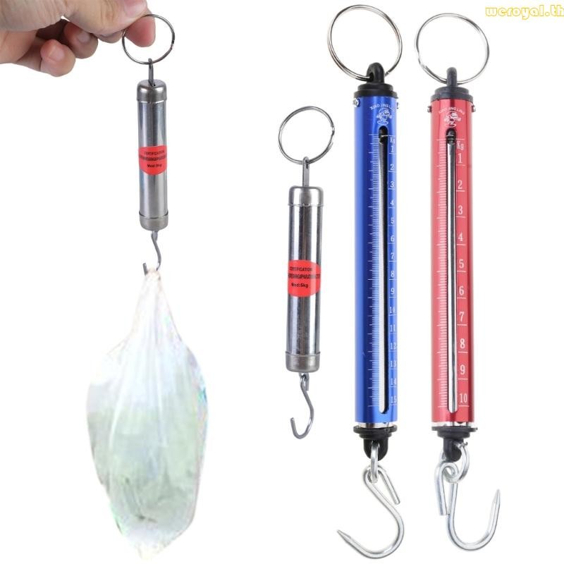 เรารอย แบบพกพากลสปริงขนาดกระบอกสมดุลพร้อมตะขอแขวนไดนาโมมิเตอร์สําหรับการชั่งน้ําหนักที่แม่นยําถึง 5 กก. 1