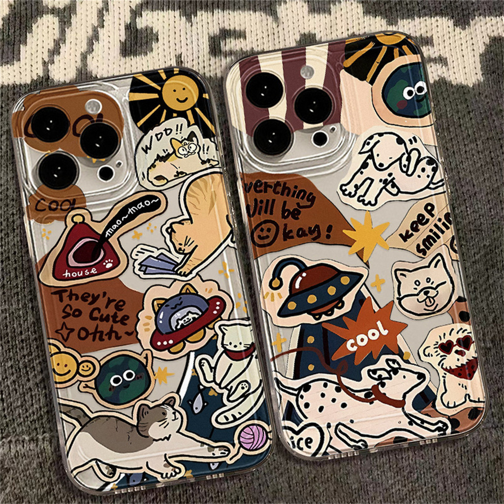 เคสไอโฟน สําหรับ iPhone 17 Air 11 15 13 16 14 12 Pro Max 15 14 8 7 Plus X XR XS Max การ์ตูน กันกระแทกนุ่มการป้องกันเลนส์ – โปรปัง