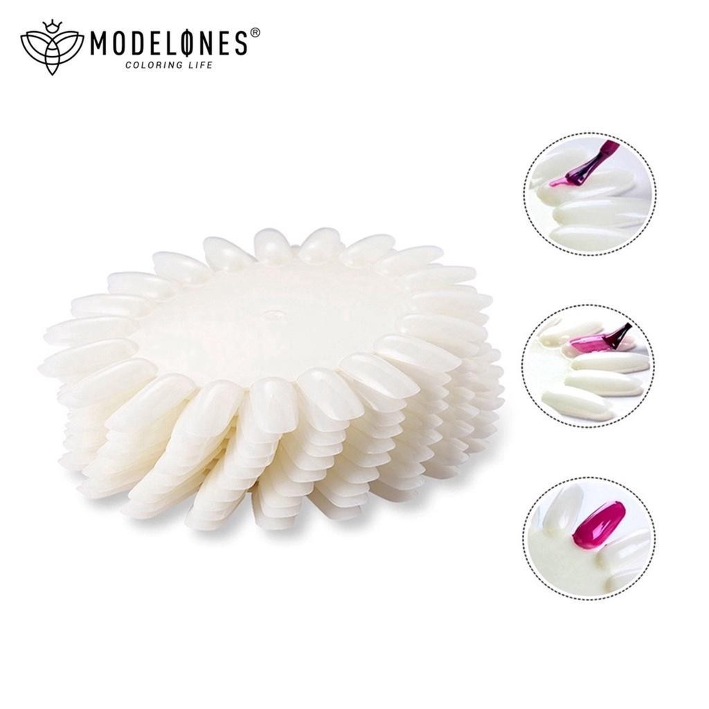 Modelones - ล้อแสดงเล็บ 10 ชิ้น ยาทาเล็บปลอม ฝึก การ์ดสี หัวเข็มขัด แหวน ชุดเริ่มต้น นู้ด