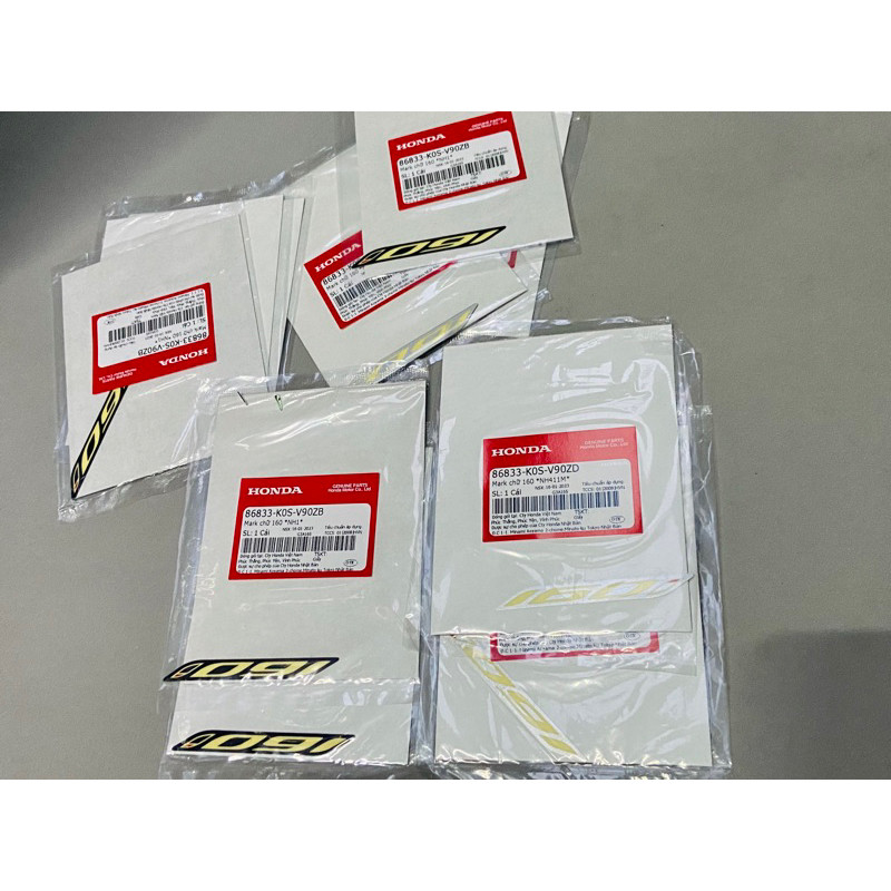 SH 2023 สติ๊กเกอร์ติดรถมีตัวเลข 160i 160 Honda SH 150 / SH 160 / Vario 160 / PCX 160 สีดําเงา + สีเง