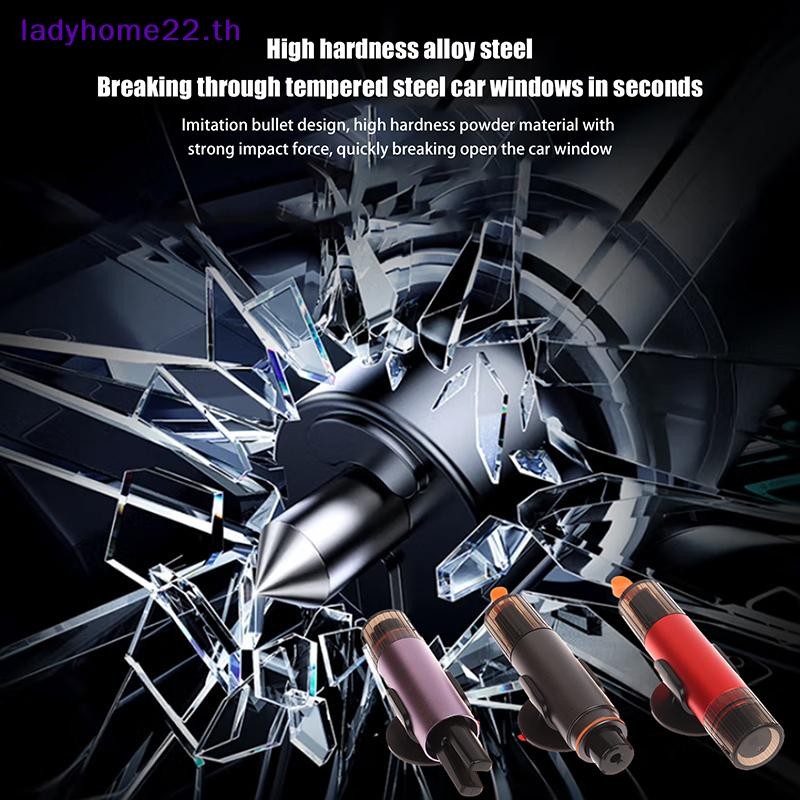 Doulady 1 ชุด Emmengency Rescuse Hammer Auto Safety Hammer Glass Breaker เครื่องตัดเข็มขัดนิรภัยความแข็งสูงเหล็กทังสเตนเครื่องมือกู้ภัย TH