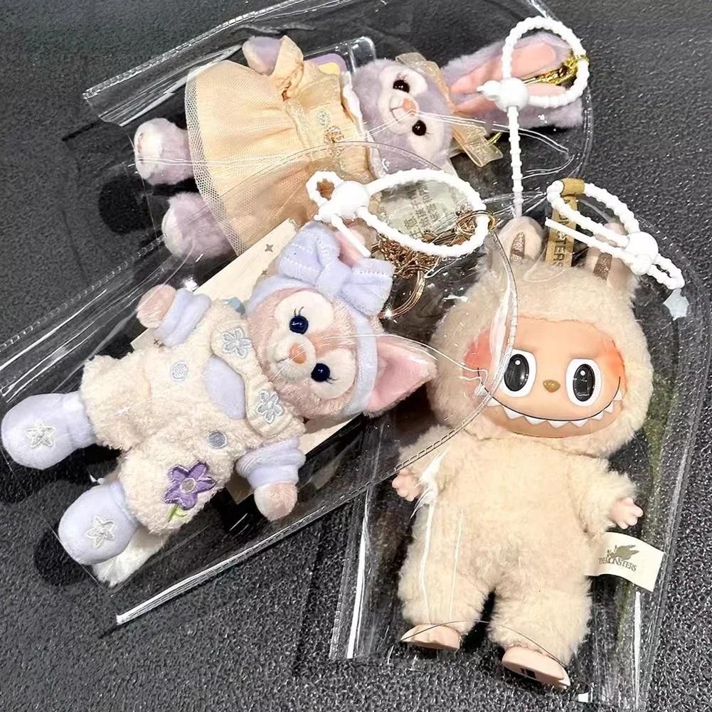 FYG เสื้อกันฝนขนาดเล็กกันน้ํา PVC สําหรับ 17 ซม. Labubu ตุ๊กตาฝาครอบป้องกันโปร่งใส