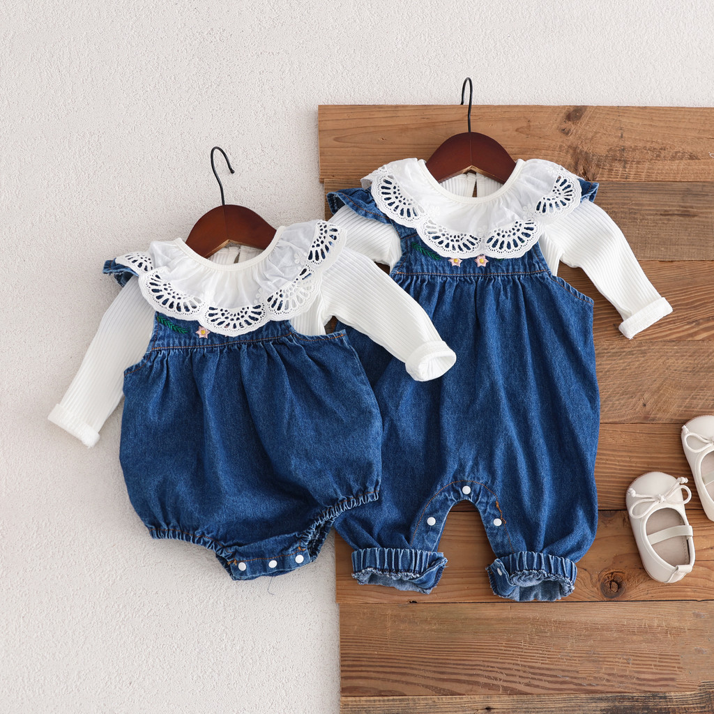 0-24 เดือนสาว Romper Jumpsuit Denim โดยรวมชุดเด็กทารก