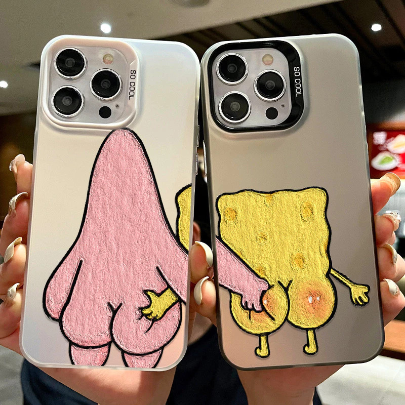 ใช้ได้กับ Redmi 9C 9A 10A 10C 13C NOTE 11 9 10 12 13 C65 11LITE ขั้นสูงเปลือกด้านน่ารัก SpongeBob IMD เปลือกโฮโลแกรม