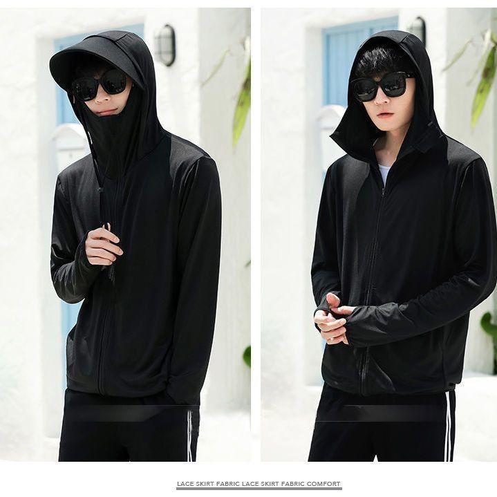 เสื้อแจ็กเก็ตกันแดด UPF50+ มีฮู้ด ระบายอากาศดี ป้องกันรังสียูวี สำหรับผู้ชาย - รูปที่ 5