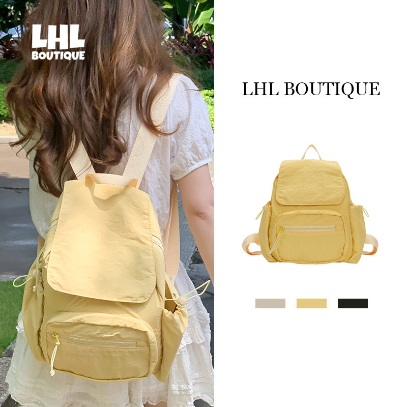 LHL BOUTIQUE กระเป๋าเป้สะพายหลังผู้หญิง เที่ยวสบายๆ นักเรียน กระเป๋านักเรียนเบาๆ จุของได้เยอะ