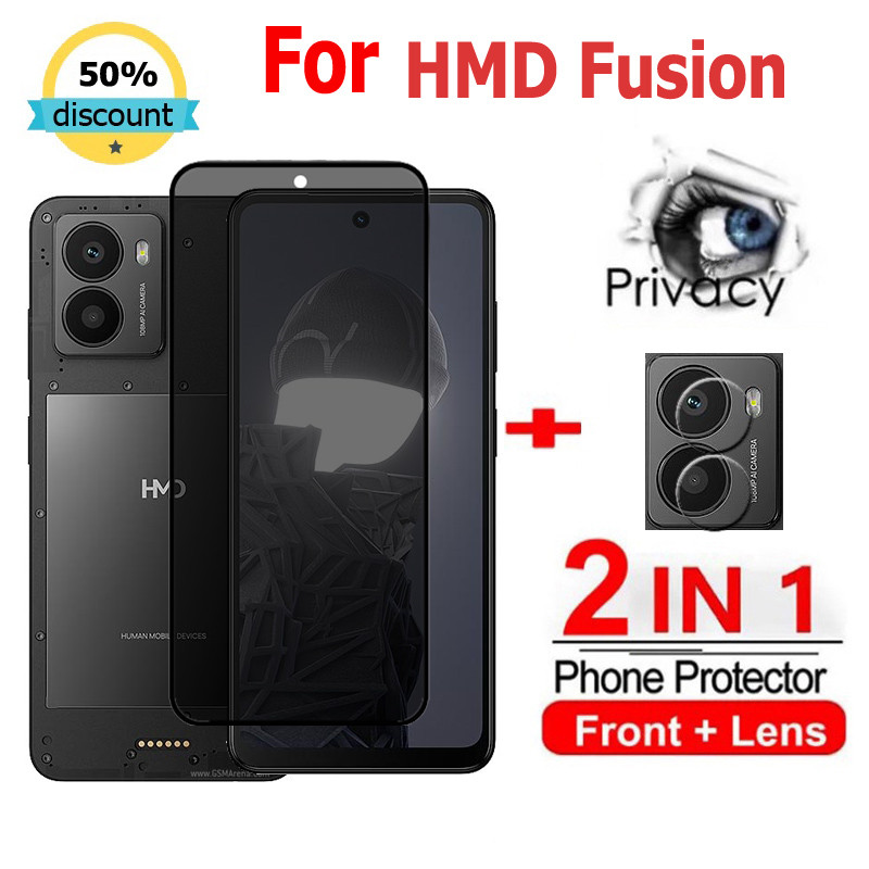 2 in 1 ฟิล์ม HMD Fusion ฟิล์มกระจกนิรภัยกันรอยหน้าจอ กันแอบมอง เพื่อความเป็นส่วนตัว สําหรับ HMD Puls