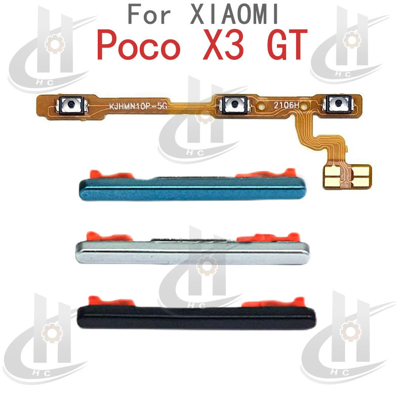 สําหรับ Xiaomi Poco X3 GT Power volume ปุ่มด้านข้าง Flex Cable Keys ปุ่มปิดระดับเสียงขึ้นและลงปุ่มด้านข้างอะไหล่ทดแทน