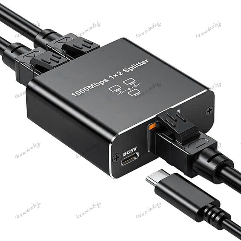 1 in 2 Out Gigabit Ethernet Splitter 1000Mbps ความเร็วสูง RJ45 เครือข่ายสายต่อ Cat5/5e/6/7/8 Splitte