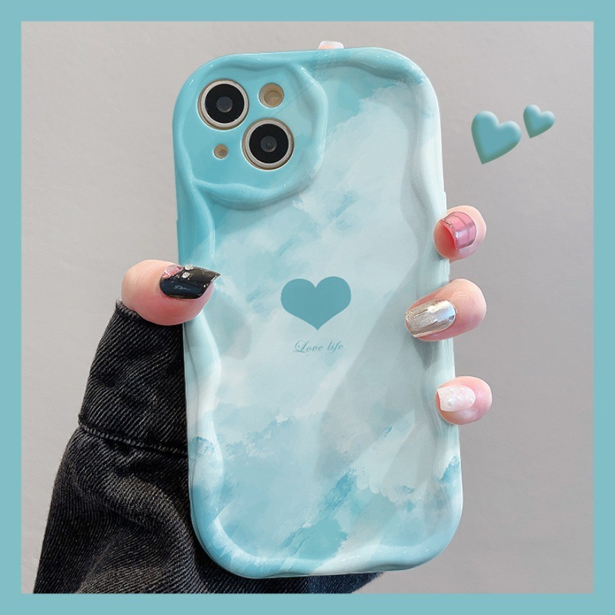 Gradient watercolor hearts สําหรับ Tecno Spark 30C GO 1 2025 2024 2023 Spark 20 20C 8C 9 10C 10Pro POP8 หยักโค้งขอบเลนส์นุ่มป้องกันเคสโทรศัพท์