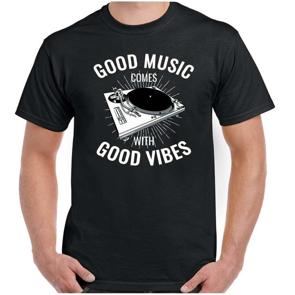 Funny Mens Dj T-Shirt - Technics Turntable Vinyl Record Player Vibes