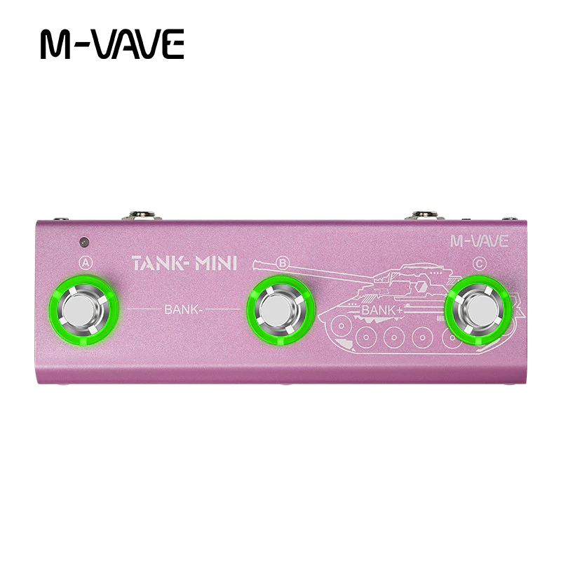 M-VAVE TANK MINI กีตาร์ไฟฟ้า/เบส Multi-Effects เหยียบรองรับ Tone Presets/Editing คุณสมบัติ 6 โมดูล 5 Delay Effects 6 Reverb Effects 3-Band EQ Adjuster