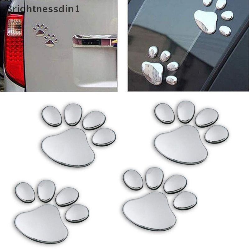 [Brightnessdin1] 1 แผ่นรถสติกเกอร์ Creative Decals Paw 3D สัตว์สุนัขเท้าพิมพ์รูปลอก Boutique